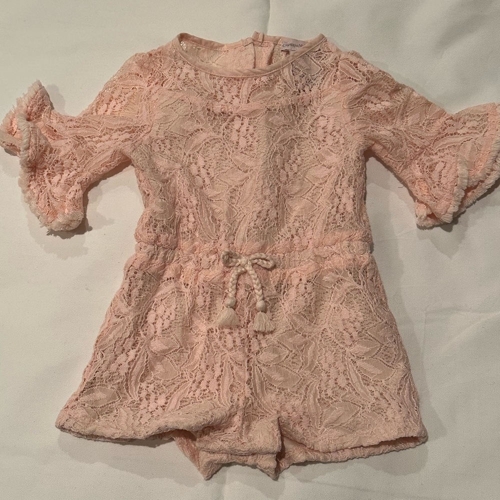 Baby girls pink romper